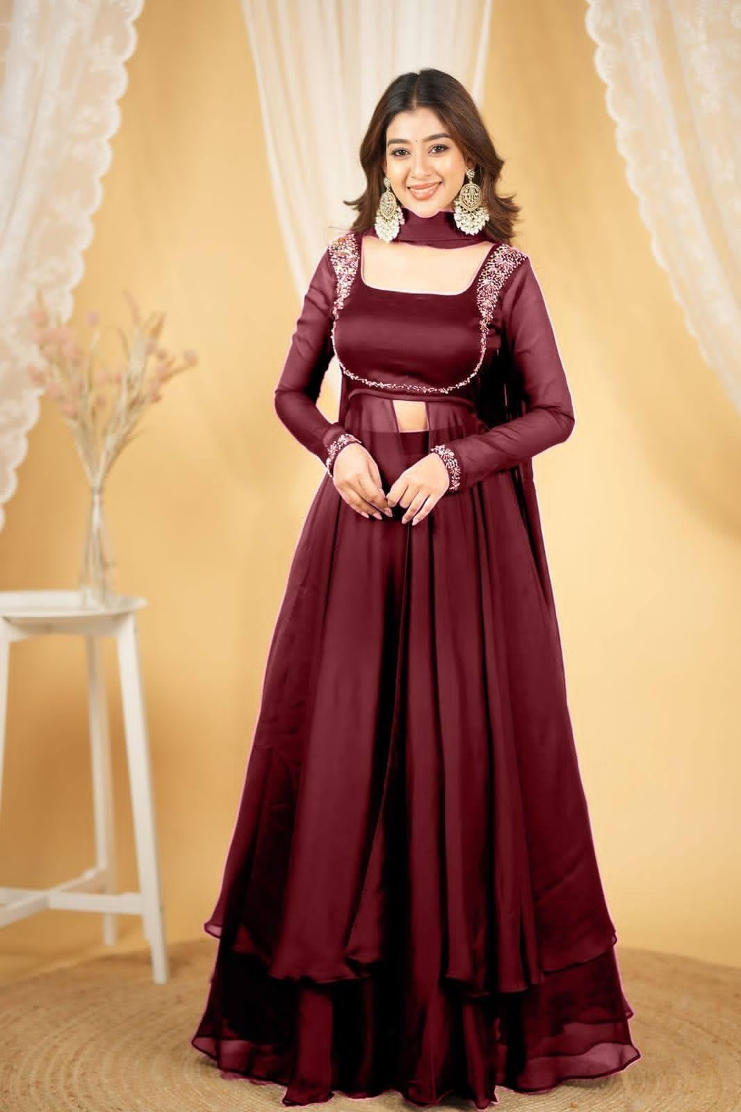 Women's Ethnic Motifs Embroidered Lehenga Set